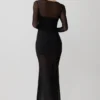Lior Mesh Maxi Dress With Hotfix – Black Lior Mesh Maxi Dress With Hotfix – Black