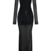 Lior Mesh Maxi Dress With Hotfix – Black Lior Mesh Maxi Dress With Hotfix – Black