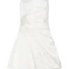 Lora Strapless Satin Mini Dress – White Lora Strapless Satin Mini Dress – White
