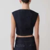 Loraine Sleeveless Denim Top – Indigo Pinstripe Loraine Sleeveless Denim Top – Indigo Pinstripe