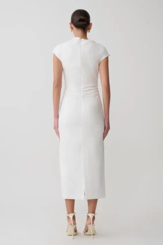 Lorena Cotton Midi Dress – White