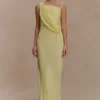 Lorieanne Draped Maxi Dress – Lemon Lorieanne Draped Maxi Dress – Lemon