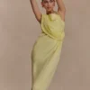 Lorieanne Draped Maxi Dress – Lemon Lorieanne Draped Maxi Dress – Lemon