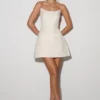 Lorrie Tweed Corset Mini Dress – White Lorrie Tweed Corset Mini Dress – White