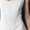 Lorrie Tweed Corset Mini Dress – White Lorrie Tweed Corset Mini Dress – White