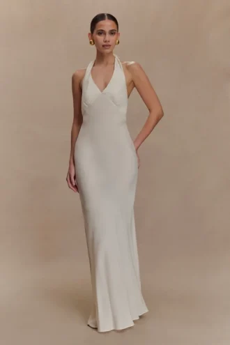 Louisiana Halter Maxi Dress – Ivory