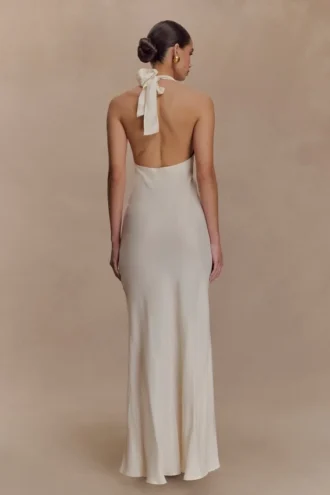 Louisiana Halter Maxi Dress – Ivory