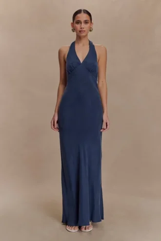 Louisiana Halter Maxi Dress – Navy