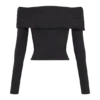 Lucinda Recycled Nylon Off Shoulder Top – Black