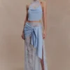 Lucy Lace And Knit Skirt – Cornflower Blue Lucy Lace And Knit Skirt – Cornflower Blue