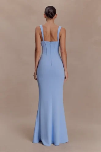 Luella Crepe Corset Maxi Dress – Cornflower Blue