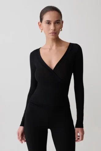 Lumi Long Sleeve Mesh Top – Black