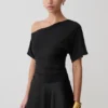 Luu Off Shoulder Slinky Top – Black