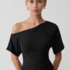 Luu Off Shoulder Slinky Top – Black