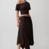 Luu Slinky Midi Skirt – Dark Chocolate Luu Slinky Midi Skirt – Dark Chocolate