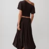 Luu Slinky Midi Skirt – Dark Chocolate Luu Slinky Midi Skirt – Dark Chocolate