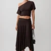 Luu Slinky Midi Skirt – Dark Chocolate Luu Slinky Midi Skirt – Dark Chocolate