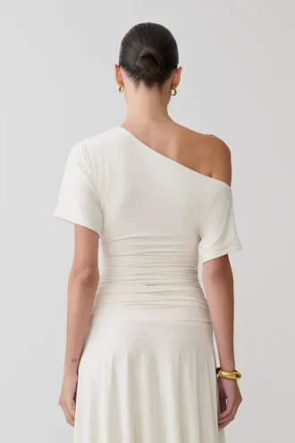 Luu Off Shoulder Slinky Top – Ivory