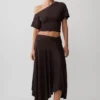 Luu Slinky Midi Skirt – Dark Chocolate Luu Slinky Midi Skirt – Dark Chocolate