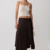 Luu Slinky Midi Skirt – Dark Chocolate Luu Slinky Midi Skirt – Dark Chocolate