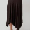 Luu Slinky Midi Skirt – Dark Chocolate Luu Slinky Midi Skirt – Dark Chocolate