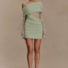 Luxie Lace Knit Mini Dress – Pastel Green