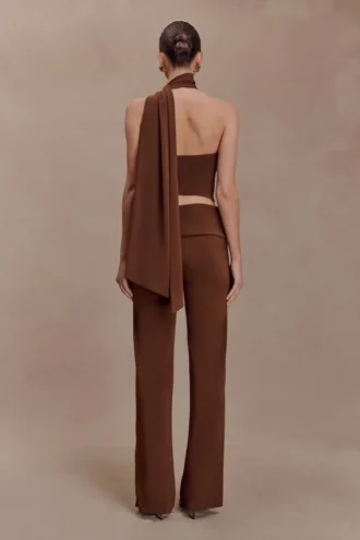 Lydia Slinky Straight Leg Pants – Chocolate