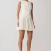 Mackenzie Sleeveless Pleated Mini Dress – Ivory Mackenzie Sleeveless Pleated Mini Dress – Ivory