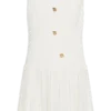 Mackenzie Sleeveless Pleated Mini Dress – Ivory Mackenzie Sleeveless Pleated Mini Dress – Ivory