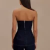 Madelyn Strapless Longline Denim Top – Indigo Blue Madelyn Strapless Longline Denim Top – Indigo Blue