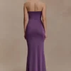 Madison Strapless Slinky Maxi Dress – Purple Madison Strapless Slinky Maxi Dress – Purple