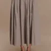 Mae A-Line Midi Skirt – Pebble Brown