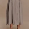 Mae A-Line Midi Skirt – Pebble Brown