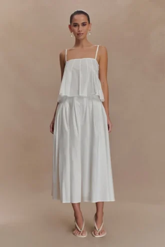 Mae A-Line Midi Skirt – White Mae A-Line Midi Skirt – White