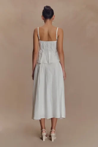 Mae A-Line Midi Skirt – White Mae A-Line Midi Skirt – White
