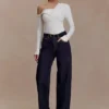 Maelle Off Shoulder Long Sleeve Top – Ivory
