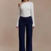 Maelle Off Shoulder Long Sleeve Top – Ivory