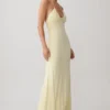 Maely Gathered Slinky Maxi Dress – Lemon
