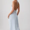 Maely Gathered Slinky Maxi Dress – Pale Blue Maely Gathered Slinky Maxi Dress – Pale Blue