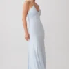 Maely Gathered Slinky Maxi Dress – Pale Blue Maely Gathered Slinky Maxi Dress – Pale Blue