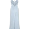 Maely Gathered Slinky Maxi Dress – Pale Blue Maely Gathered Slinky Maxi Dress – Pale Blue