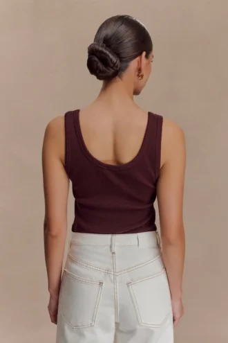 Maeva Scoop Tank Top – Chocolate