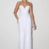Maisie Strapless Sequin Midi Dress – White