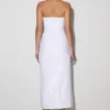Maisie Strapless Sequin Midi Dress – White