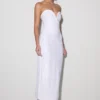 Maisie Strapless Sequin Midi Dress – White