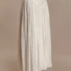 Makena Gathered Midi Skirt – Opal White