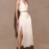Makena Gathered Midi Skirt – Opal White