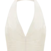 Makena Gathered V Neck Top – Opal White