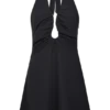 Malakhai Chiffon Halter Mini Dress – Black
