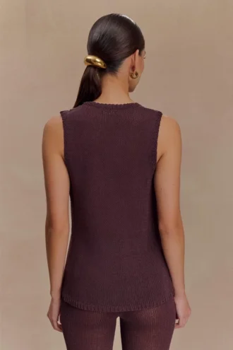 Malani Knit Top With Hardware – Chocolate Malani Knit Top With Hardware – Chocolate